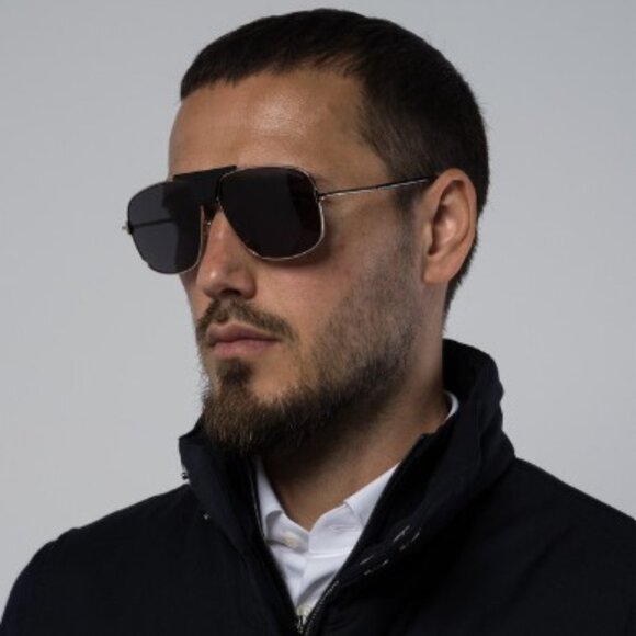 Tom Ford Tex FT1096 16V Aviator Sunglasses - Palladium/Blue - Picture 3 of 10